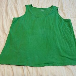 Denim&Co Green Scoop Neck Tank Top